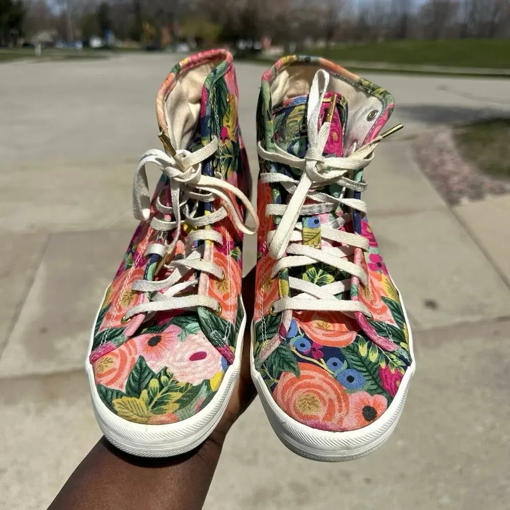Keds x Rifle Paper Co. Juliet Floral High Top Sneakers Women’s Size‎ 7.5